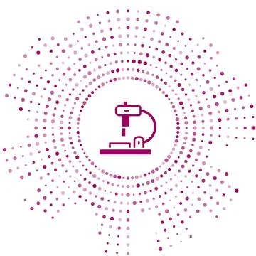 Purple Microscope icon isolated on white background. Chemistry, pharmaceutica 스톡 일러스트
