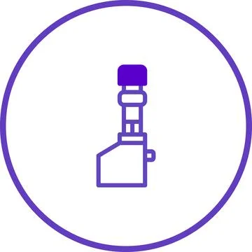 Purple Microscope Icon: Scientific Tool for Research and Exploration in Lab.. Stock Illustration