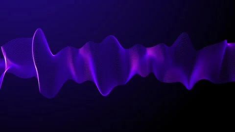Purple minimal flat wave background. Glowing linear wave in the center move.. Stock Footage 317438654