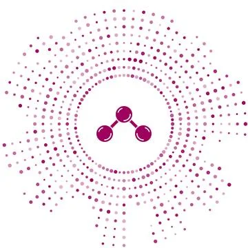 Purple Molecule icon isolated on white background. Structure of molecules i.. Stock Illustration