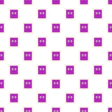 Purple monster faces smiling in seamless pattern 스톡 일러스트