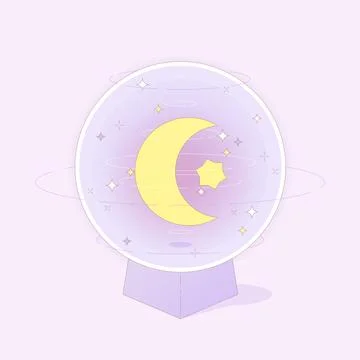 Purple moon magic ball Stock Illustration