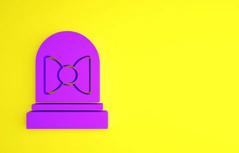 Purple Motion sensor icon isolated on yellow background. Minimalism concept.  Stock Illustration