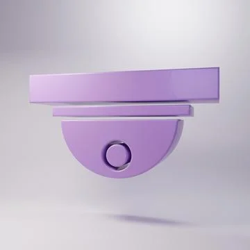 Purple Motion sensor icon isolated on grey background. Minimalism concept. .. Illustrazione stock
