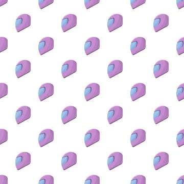 Purple motorcycle helmets seamless pattern for safety background Stock Illustration