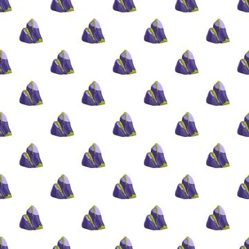 Purple mountains seamless pattern with green accents Illustrazione stock