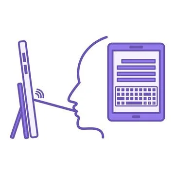 Purple Mouth Stick Pointer Icon. Vector Illustration. Assistive Technology .. Stock Illustration