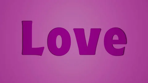 Purple Moving on Camera Text LOVE Loop. Ideal for Valentine's Day Stock Footage 229461473