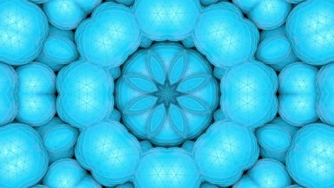 Purple moving patterns on a turquoise background. Animated three-dimensional kal Stock Footage 102075785