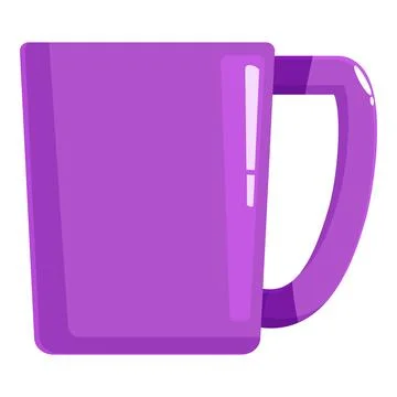 Purple mug standing on white background Stock Illustration