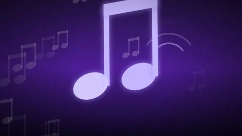 Purple Music Notes Floating Background Animated Melody Symbol Loop Vídeo Stock 347966200