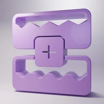 Purple Music wave equalizer icon isolated on grey background. Sound wave. A.. 스톡 일러스트