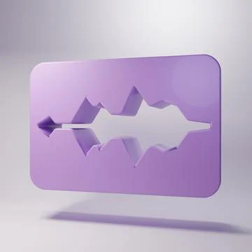 Purple Music wave equalizer icon isolated on grey background. Sound wave. A.. Stock-Illustration