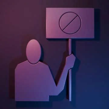 Purple Nature saving protest icon isolated on purple-blue background. Earth.. Stock Illustration
