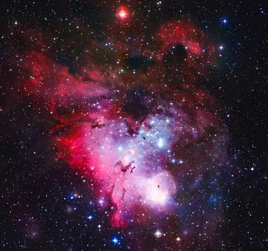 Purple nebula in outer space. Elements of this image furnished by NASA 스톡 일러스트
