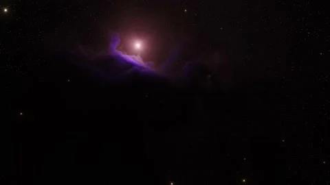 Purple nebula in outer space, stars emitting red light Stock Footage 220905702