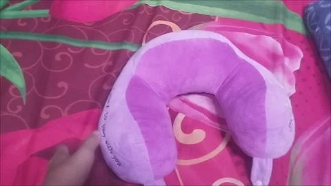 Purple neck pillow Stock Footage 291470854