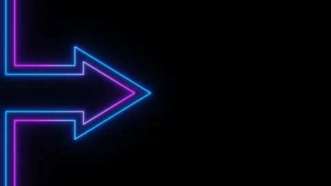 Purple neon arrow pointer loop animation background Stock Footage 274506707