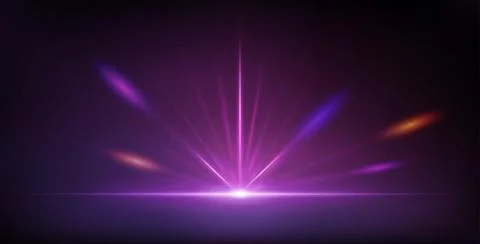 Purple Neon Background with Bright Ray Halo Stock Illustration