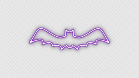 Purple Neon Bat Flickering Loop Animation for Halloween 库存影片 341780278