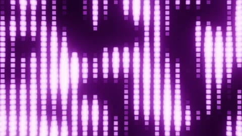 Purple Neon Blurred Equalizer Pixels Background VJ Loop l 4K Stock Footage 294933096
