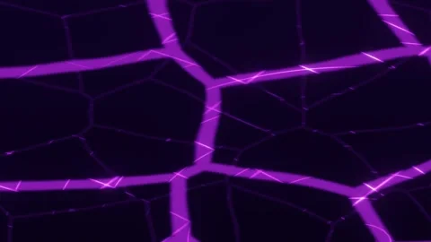 Purple Neon Cellular Cracks Animated Loop Stock Footage 344590122