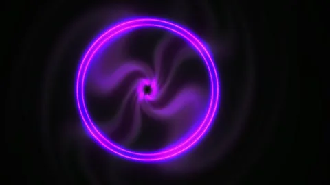 Purple neon circle light effect animation. Stock Footage 340040866