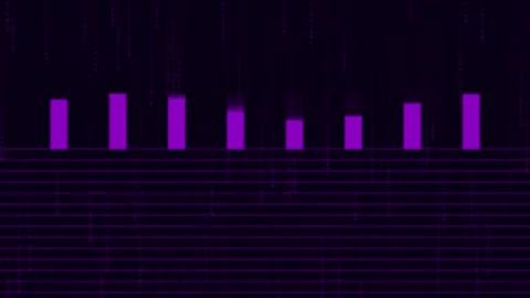 Purple Neon Digital Data Graph and Matrix Code Background Loop Stock Footage 342779784