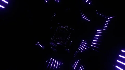 Purple Neon Equalizer in a Square Tunnel Background VJ Loop in 4K Stock Footage 328357815