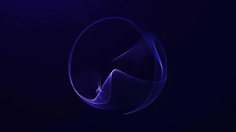 Purple neon fluid sphere with soft glowing waves, abstract digital energy b.. Stock Illustration