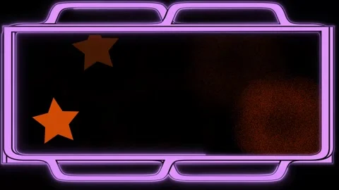 Purple Neon Frame with Abstract Red Shapes and Stars and Copy Space border .. Stock Footage 332706015