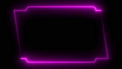 Purple neon frame lighting on black background. 4k 60 Fps Stock Footage 220045047