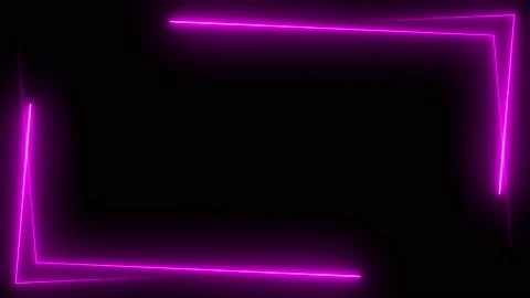 Purple neon frame lighting on black background. 4k 60 Fps Stock Footage 220045054