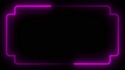 Purple neon frame lighting on black background. 4k 60 Fps Stock Footage 220045161