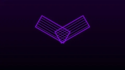 Purple neon geometric grid line background graphics Video stock 341845349