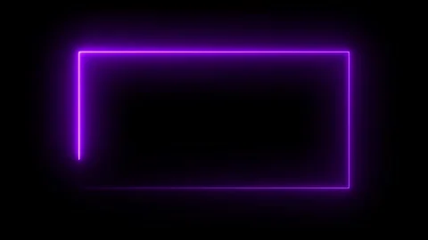 Purple neon glowing rectangular frame border animation with smooth light mo.. Vídeo Stock 334039872