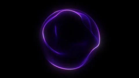 Purple neon glowing ring sphere orb circle shape. Smooth fluid wave ripple .. Vídeo Stock 333550044