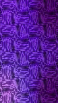 Purple neon grid background with wavy lines in a checkered pattern Stock Illustration