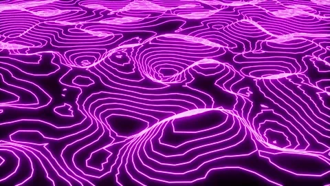 Purple neon height map landscape able to loop Stock Footage 295995703