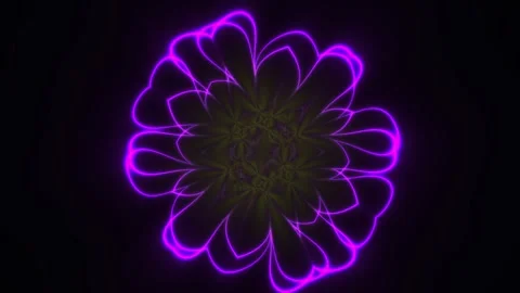 Purple Neon Light Design Elements Patterns. Stock Footage 334661207