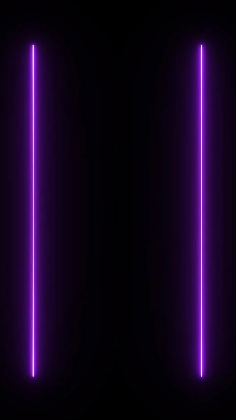 Purple neon light frame animation loop on vertical dark background Stock Footage 342136392
