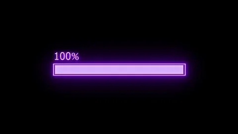 Purple neon light loading 100 Ilustración de archivo