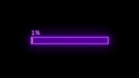 Purple neon light loading bar Ilustración de archivo