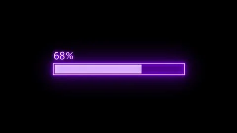 Purple neon light loading bar Ilustración de archivo