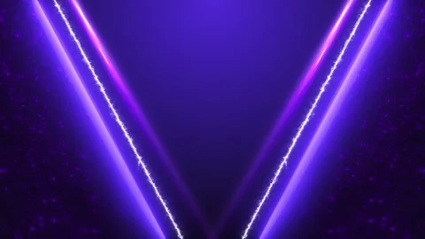 Purple neon lightning V background bright electric borders, magenta glow, and da Stock Footage 340412450