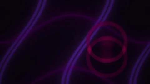 Purple Neon Lines Abstract Motion Background with Glowing Circle for Tech V.. Stock Footage 343756133