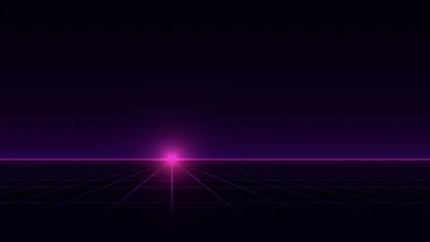 Purple Neon Perspective Grid Infinite Digital Road with Bright Magenta Vani.. Видео 345981829