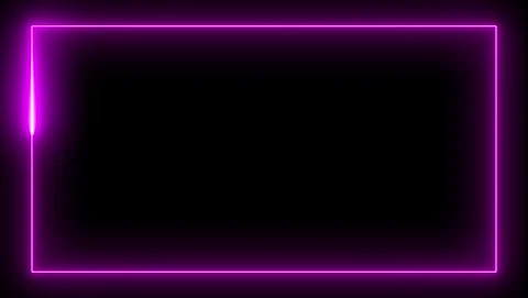 Purple Neon Rectangle Frame with Glowing Corner light Stock Footage 318633987