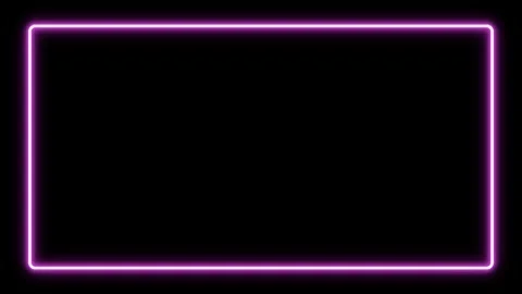 Purple neon rectangular frame with central copy space, on multiple backgrounds Stock Footage 280435795