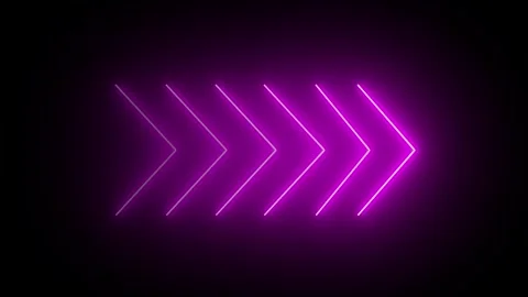 Purple neon single-line directional right arrow animation. signal icon. Mov.. Stock Footage 296473758